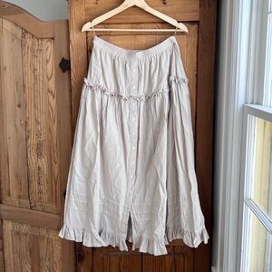 Thing Between | Cream Button-Front A-Line Skirt